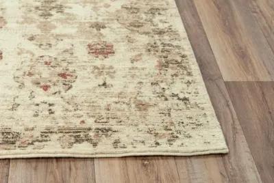 Gossamer Beige/Brown Medallion Distress 100% New Zealand Wool 9'x12' Rectangle Rug