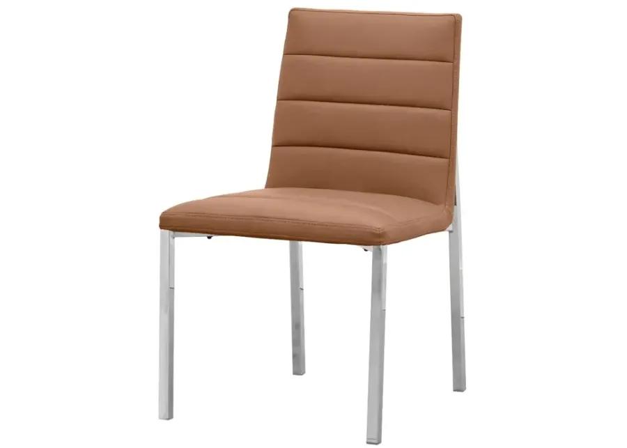 Amalfi Metal Back Chair in Cognac