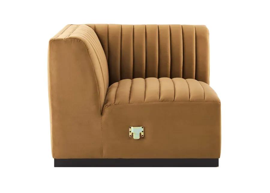 Conjure Channel Tufted Performance Velvet Left Corner Chair