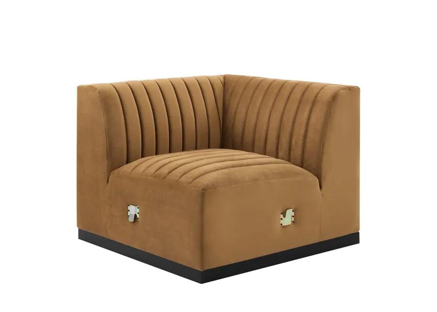 Conjure Channel Tufted Performance Velvet Left Corner Chair