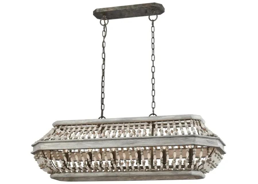 Summerton 39" Wide 6-Light Linear Chandelier - Washed Gray