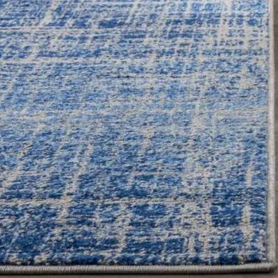 Adirondack Contemporary Blue / Silver 2'-6" X 18' Powerloomed Rug