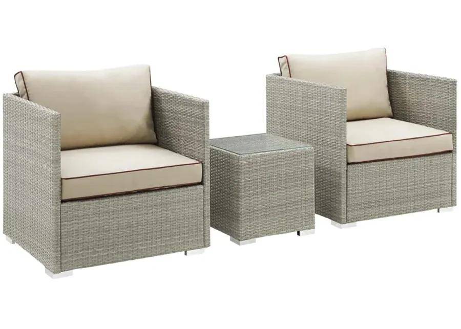 Repose 3 Piece Outdoor Patio Sectional Set