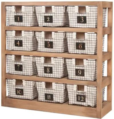 Shelving Unit with 12 Locker Baskets