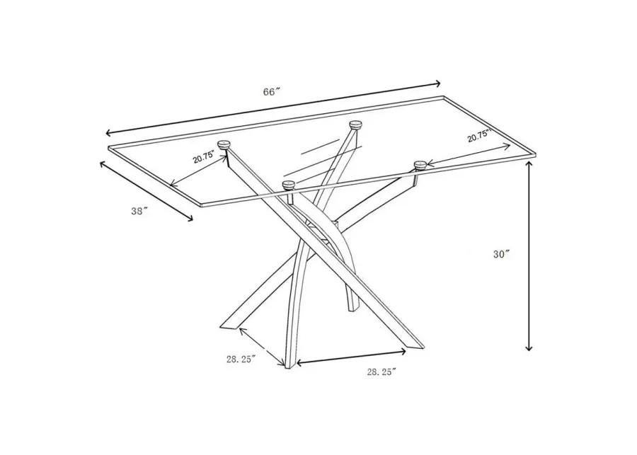 Carmelo 5-piece Rectangular Dining Set Chrome and Black