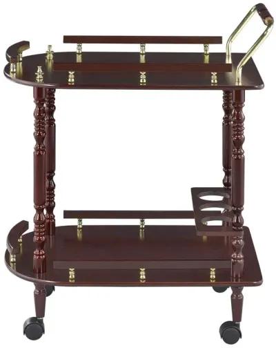 Palmer 2-tier Serving Cart Merlot and Brass