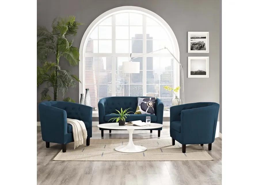 Prospect 3 Piece Upholstered Fabric Loveseat and Armchair Set