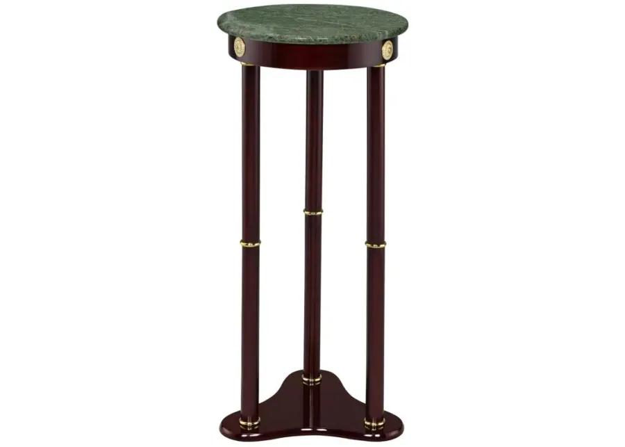 Edie Round Marble Top Accent Table Merlot