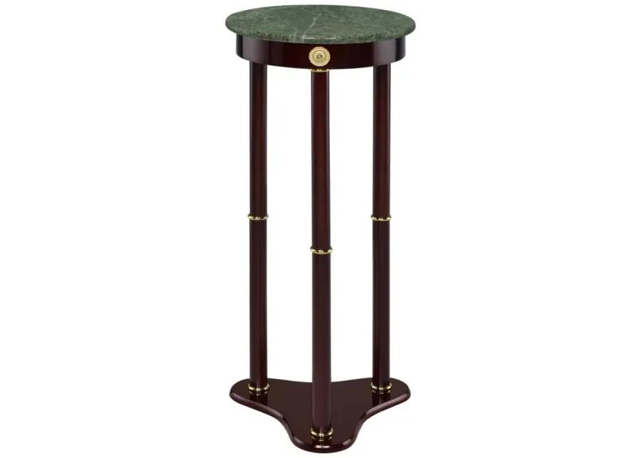 Edie Round Marble Top Accent Table Merlot