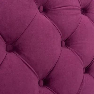 Arebelle Aubergine Velvet Headboard - Silver Nail Head