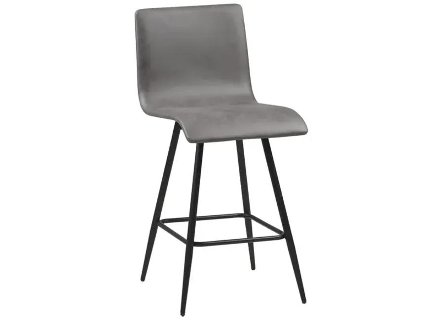 INK+IVY Adams Grey Faux Leather Swivel Counter Stool