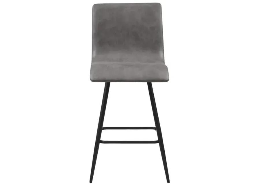 INK+IVY Adams Grey Faux Leather Swivel Counter Stool