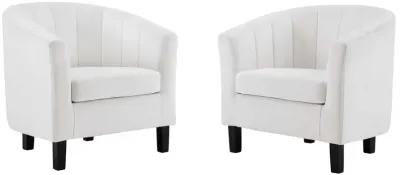 Prospect Channel Tufted Performance Velvet Armchair Set of 2