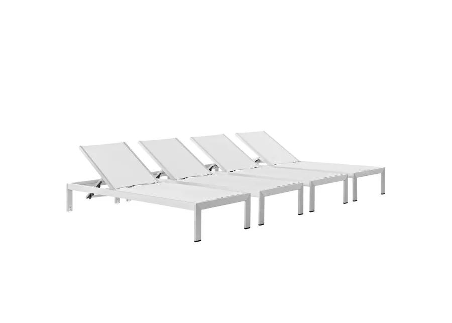 Shore Chaise Outdoor Patio Aluminum Set of 4