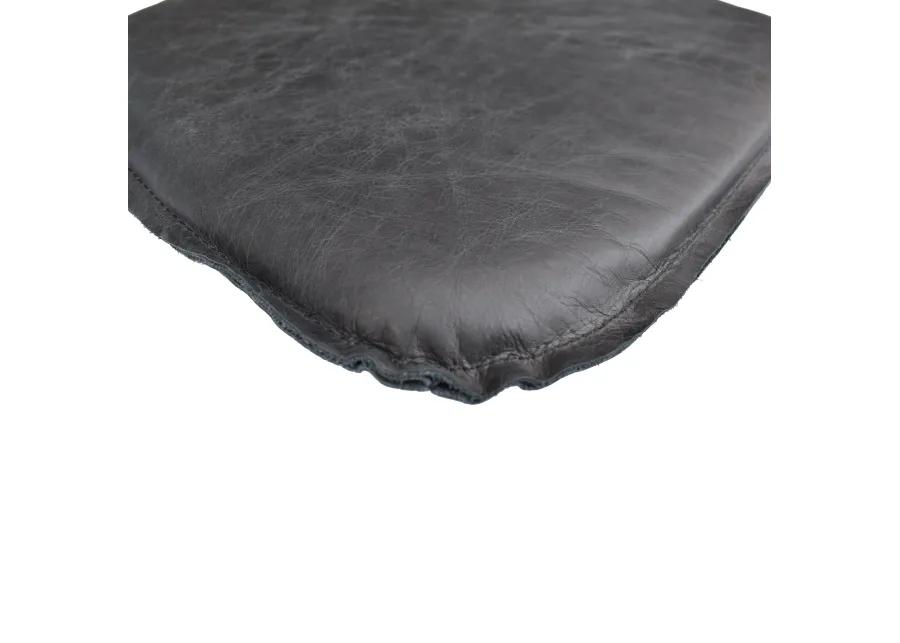 Metal Crossback Leather Cushion Seat - Antique Black