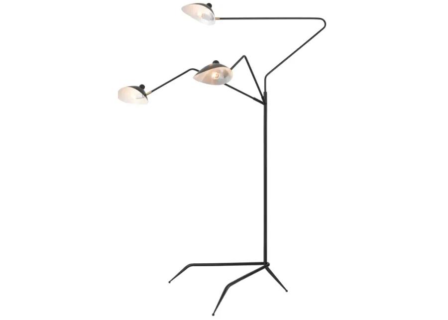 Risley 81.5'' High 3-Light Floor Lamp - Matte Black - Includes LED Bulb