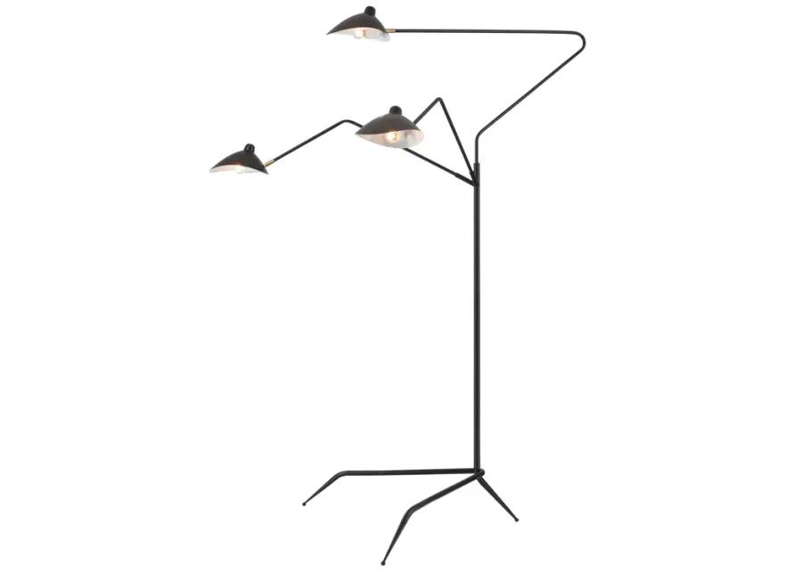 Risley 81.5'' High 3-Light Floor Lamp - Matte Black - Includes LED Bulb