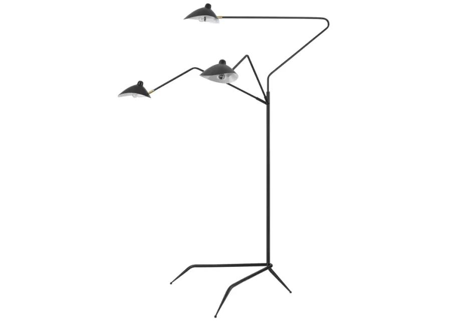 Risley 81.5'' High 3-Light Floor Lamp - Matte Black - Includes LED Bulb