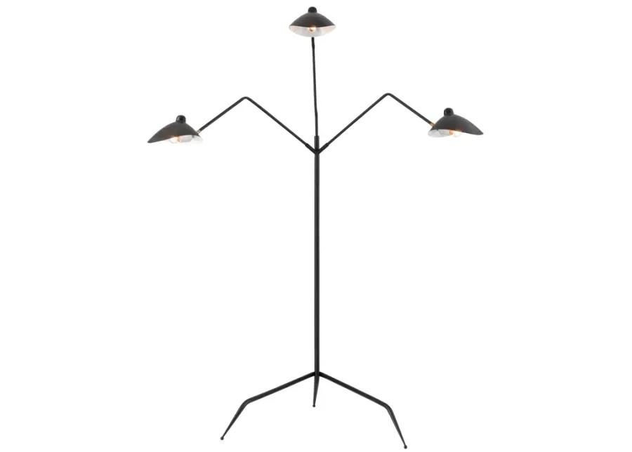 Risley 81.5'' High 3-Light Floor Lamp - Matte Black - Includes LED Bulb