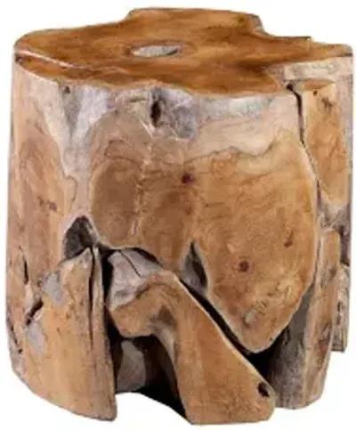 teak chunk stool