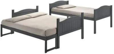 Arlo Twin Over Full Bunk Bed with Ladder Grey