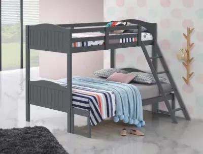 Arlo Twin Over Full Bunk Bed with Ladder Grey