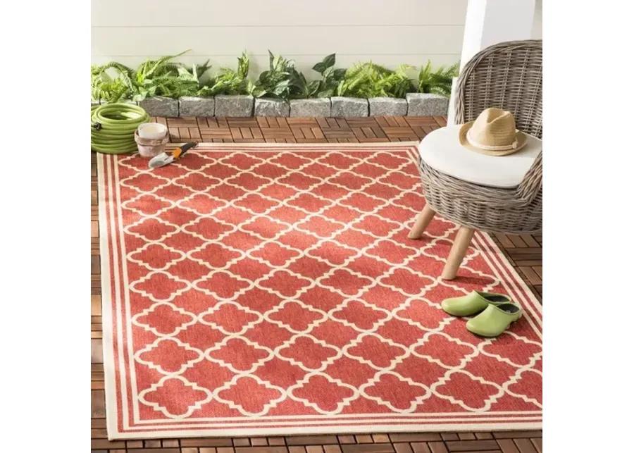 Safavieh BEACH HOUSE Collection BHS121Q-6SQ Red / Creme 6'-7" X 6'-7" Square