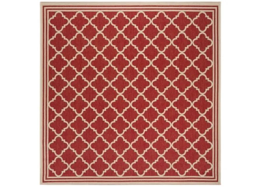 Safavieh BEACH HOUSE Collection BHS121Q-6SQ Red / Creme 6'-7" X 6'-7" Square