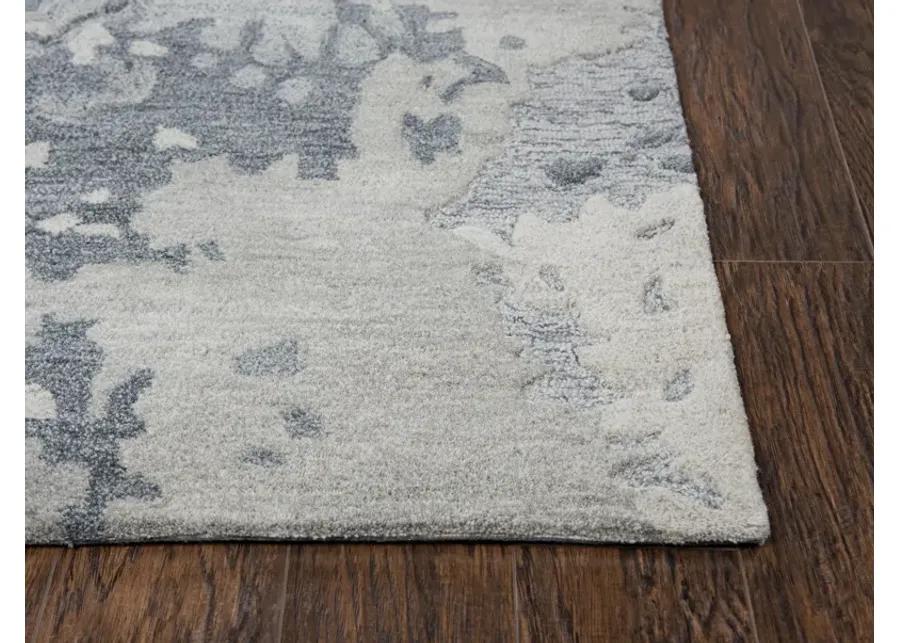 Vogue Gray Abstract Wool 9'x12' Rectangle Rug