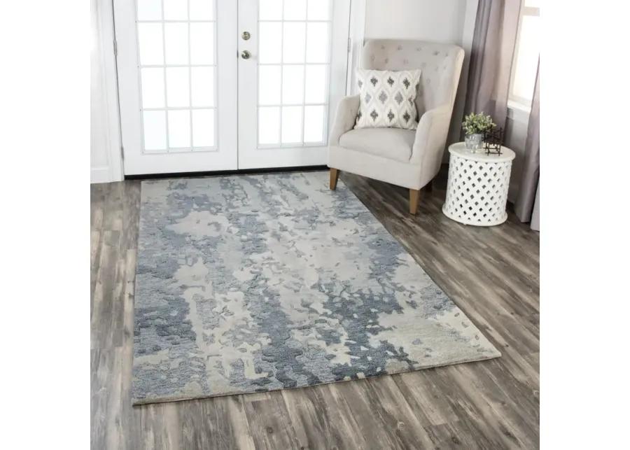 Vogue Gray Abstract Wool 9'x12' Rectangle Rug