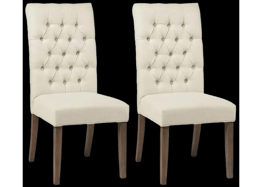 Cornelscourt Tufted Back Dining Chairs Vineyard Oak (Set of 2)