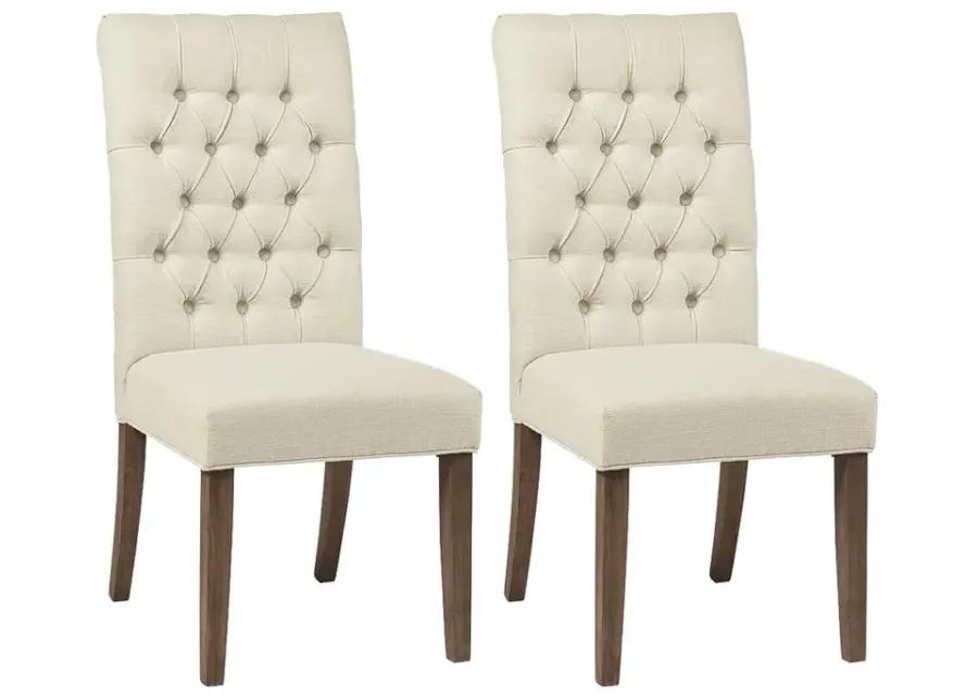 Cornelscourt Tufted Back Dining Chairs Vineyard Oak (Set of 2)