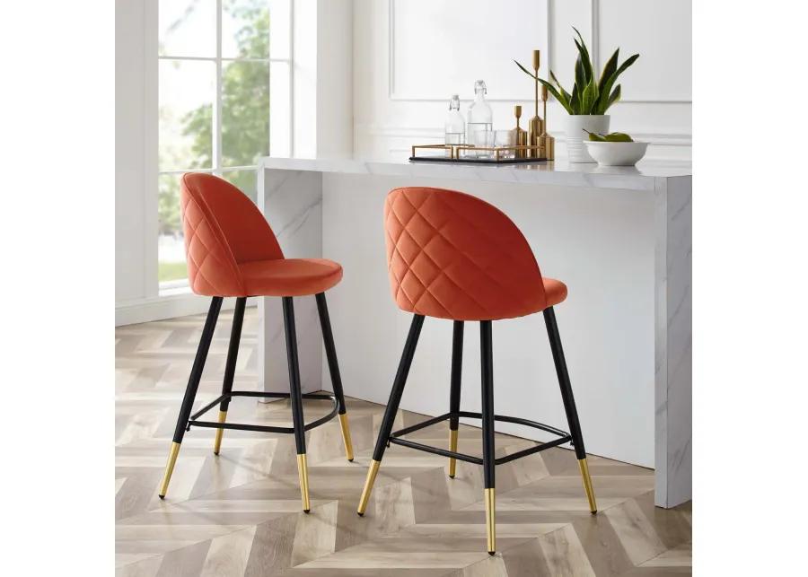 Cordial Performance Velvet Counter Stools - Set of 2