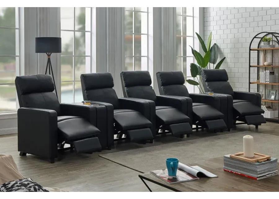 Toohey Upholstered Tufted Recliner Living Room Set Black