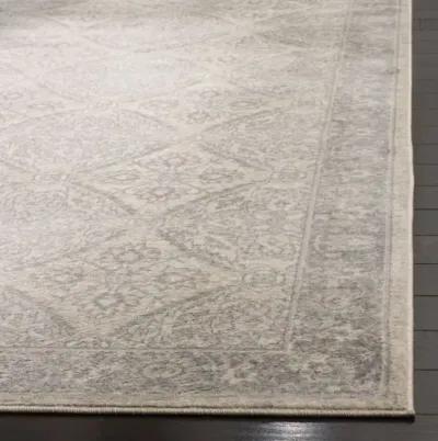 Brentwood 863 Cream / Grey 5' X 5' Round Round Powerloomed Rug