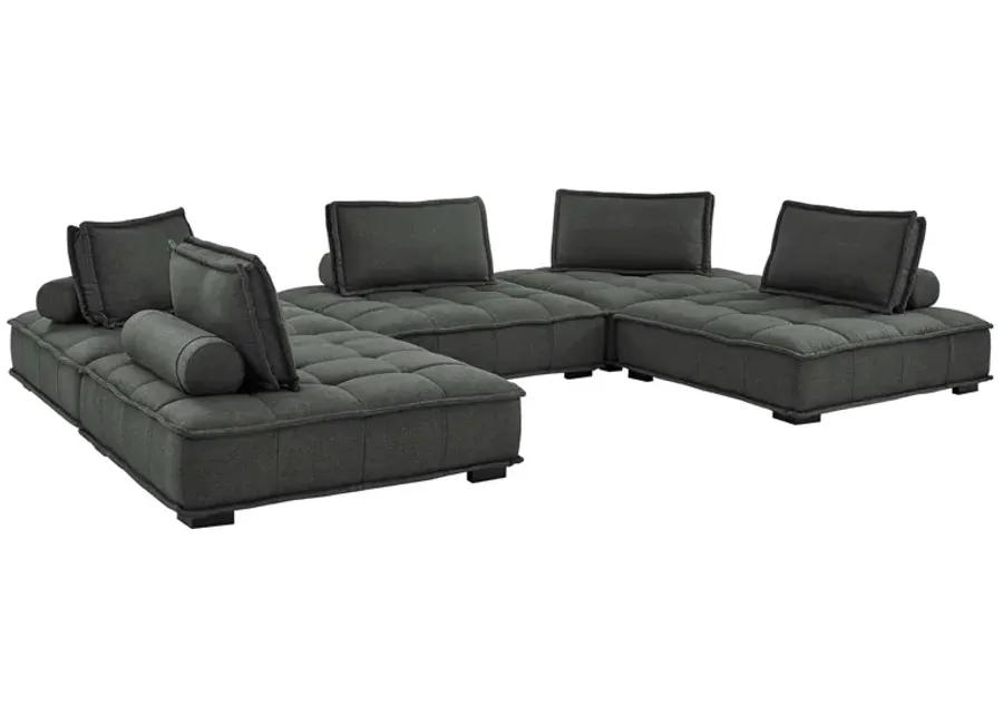 Saunter Tufted Fabric Fabric 5-Piece Sectional Sofa