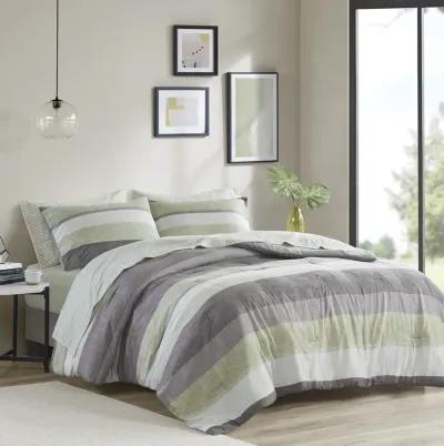 Stripe Comforter Set with Bed Sheets