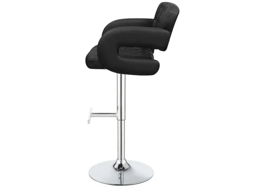 Brandi Adjustable Bar Stool Black and Chrome