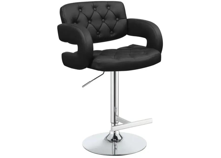 Brandi Adjustable Bar Stool Black and Chrome