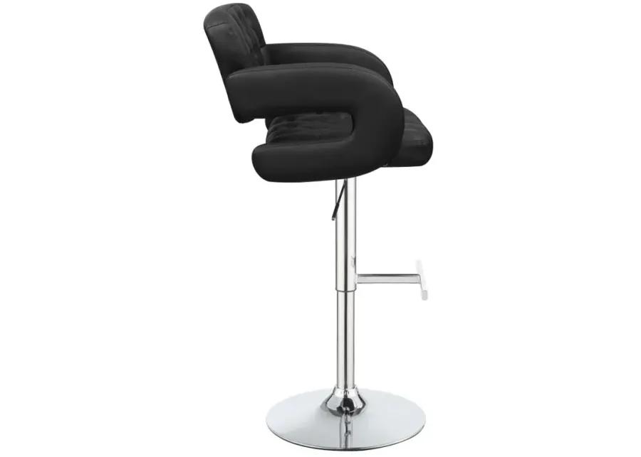 Brandi Adjustable Bar Stool Black and Chrome