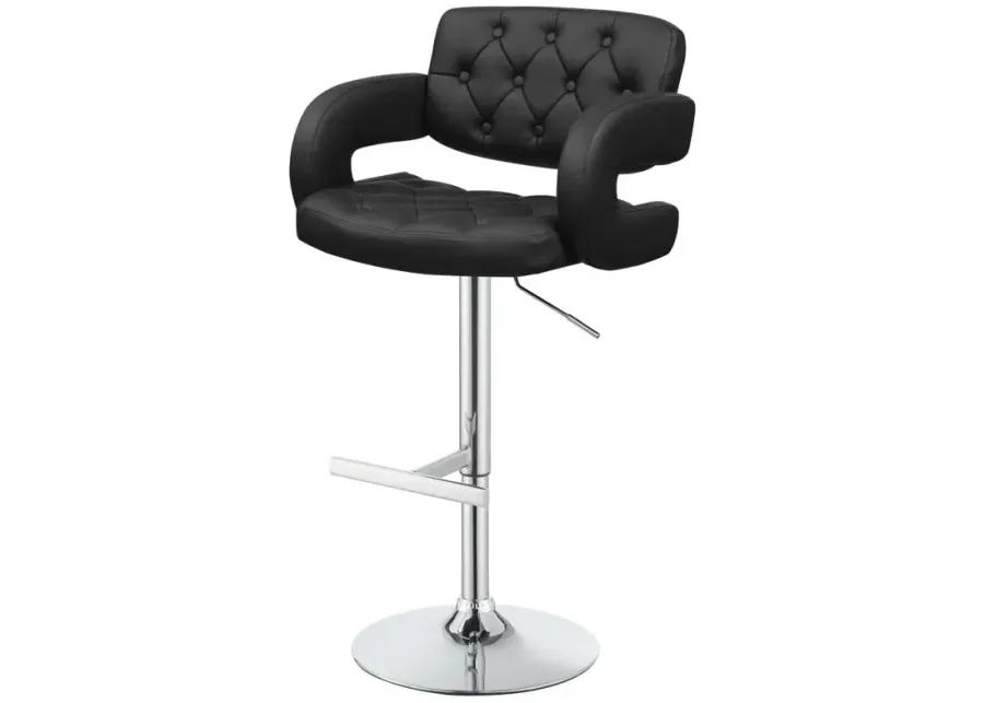 Brandi Adjustable Bar Stool Black and Chrome