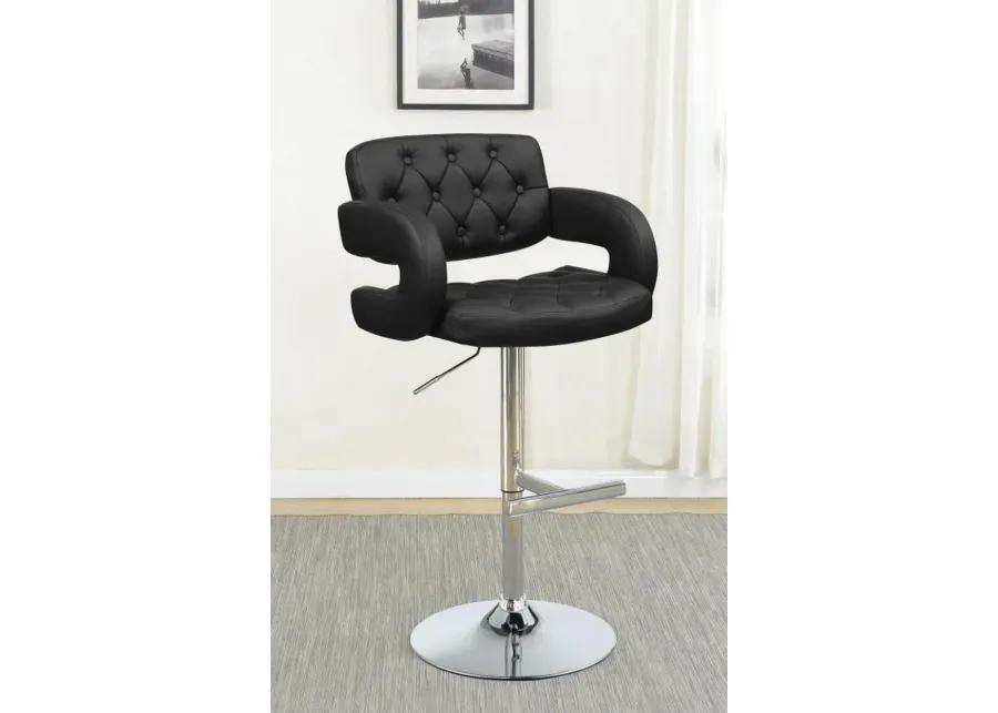 Brandi Adjustable Bar Stool Black and Chrome