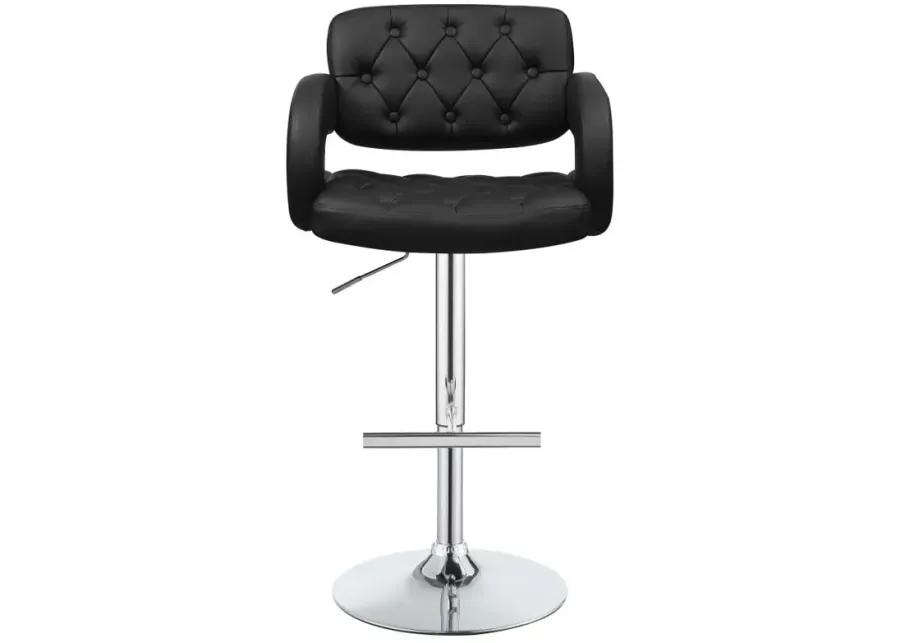 Brandi Adjustable Bar Stool Black and Chrome