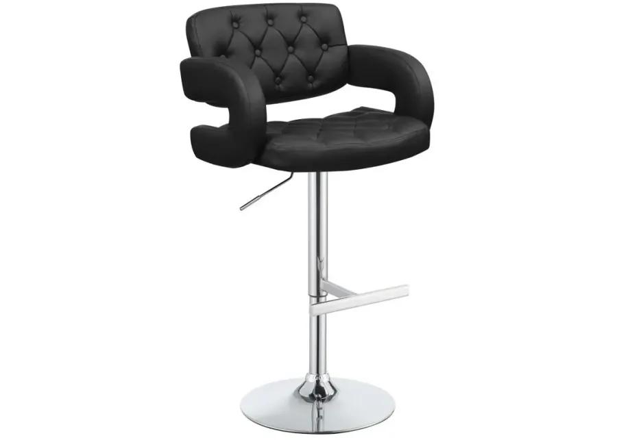 Brandi Adjustable Bar Stool Black and Chrome