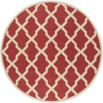 LINDEN 122 Collection LND122Q-6R Red / Creme 6'-7" X 6'-7" Round