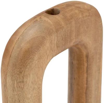 Wood, 10"h Horseshoe Vase, Brown