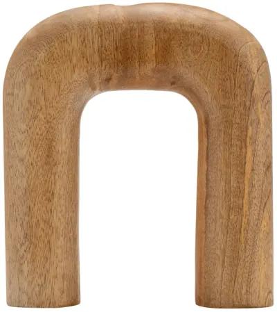 Wood, 10"h Horseshoe Vase, Brown