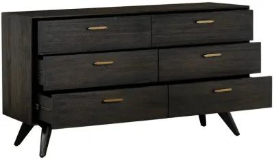 Baly Acacia Mid-Century 6 Drawer Dresser