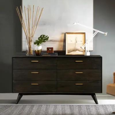 Baly Acacia Mid-Century 6 Drawer Dresser