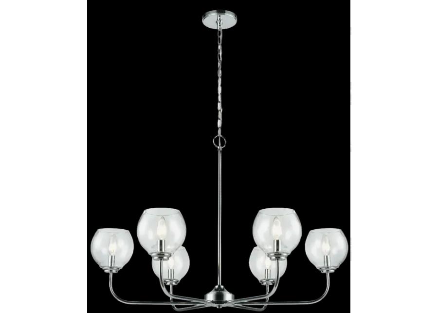 Emory 35" Wide 6-Light Chandelier - Polished Chrome